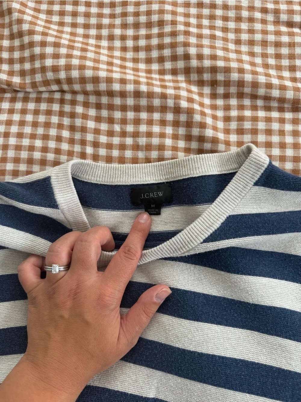 J. Crew Navy and White Striped Knit Top